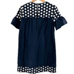 J.Crew Navy Blue & White Embroidered Polka Dot Cotton Bell Sleeve Dress Size 6 Photo 4