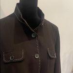 Covington Elegant Black Women's Jacket with Button front and white stitch  Detailing Photo 1