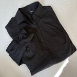 EXPRESS Women's poplin Long sleeve button down Bodysuit Shirt black Size XS y2k Photo 0