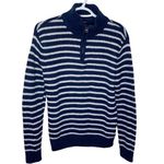 American Eagle  Seriously soft striped wool blend mockneck quarter zip sweater M Photo 4