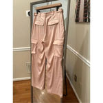 Naked Wardrobe  Sateen Cargo Pants Size Small /high Waisted Blush‎ Photo 1