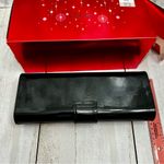 Lancome Black Clutch Patent Finish Magnetic Bejeweled Closure Holiday Party Photo 7