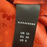 Alexa Chung Floral Jacquard Silk Satin Midi Orange Skirt Sz 6 Minimalist Photo 9