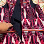 Crown & Ivy  size 4 pink and navy sleeveless shift dress geometric print zip back Photo 9