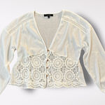 Ava Rose Boho Crochet Crop‎ Top Blouse Size L Boho Hippie Festival Cottagecore White Size L Photo 0