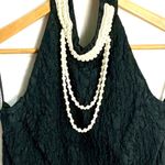 Unique Vintage Wilma Flintstone Maxi Column Stretch Dress VTG Y2K M Faux Pearl Necklace Cosplay Photo 10