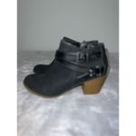Women’s Zip Up Cowboy Faux Leather Black Heeled Ankle Bootie 8 Black Photo 2
