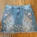 Altar'd State Embroidered Denim Skirt Photo 0