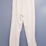 Raquel Allegra Linen Blend White Pleated Crop Pants Pull On High Rise Size 2 Photo 1