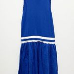 NEW Minnie Rose Cotton Cashmere Knit Stretch Frayed Hem Tank Sweater Dress Blue  Photo 0