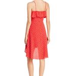 AQUA  Polka Dot Ruffle flounce Hi Low Dress red white size large Photo 1