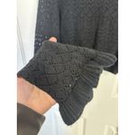 Beginning Boutique Black Cropped Open Knit Sheer Sweater Long Ruffle Sleeves Size 4 Whimsigoth Photo 4