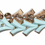 Trifari Vintage Blue and Gold Tone  Link Bracelet Photo 0