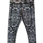 Zyia Snakeskin Printed Leggings 2 Womens Athletic Python 21" Pockets Shiny Black Photo 0