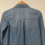 Abercrombie & Fitch Women’s Small Blue Chambray Shirt Pockets Tie Neck Photo 5