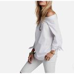 Free People  Show Me Some Shoulder Off the Shoulder White Cotton Blouse Medium Photo 1