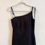 La Femme One Shoulder Black Gown With Side Slit Formal Dress Size 6 Photo 2