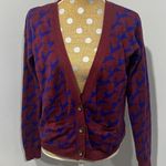 Madewell  Wallace Women's Red Rabbit Print Long Sleeve Cardigan Size S Photo 0