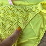 Victoria's Secret Victoria’s Secret Highlighter Yellow Neon Crochet Side Tie Bikini Bottoms SMALL Photo 2