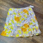 Maeve NEW Anthropologie  Faye Flounced Jacquard Mini Skirt Sz 14 Yellow Metallic Photo 3