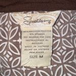 Speechless Brown White Print Babydoll Tunic Top Empire Waist Tie Back Size M Photo 3