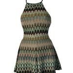 Urban Outfitters UO Ecote Mint Green & Beige Printed Crochet Tie Back Romper XS Photo 0