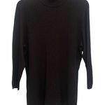 Evan Picone  Mock Neck Cable Knit Sweater Size 2X 3/4 Sleeve Brown Lightweight Photo 0