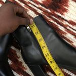 Nine West Gothic Grunge Black Leather Ankle Boots Booties Gold Studs Square Pointed Toe #Punk #Biker Photo 4