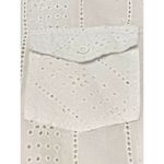 Vintage White Long Sleeve Cotton Eyelet Button Up Shirt With Pockets Size XL Photo 5