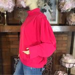 ASOS PINK BACK BUTTON MOCK NECK PUFFED SLEEVE BLOUSE (20) Photo 3