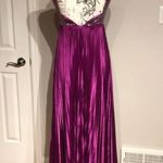 Fiesta Satin Vintage Colorful Coquette Embellish Bead Pleated Formal Evening Prom heart y2k Crystal Jewel Rhinestone Gown Accordion Purple Size XS Photo 2