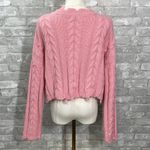 Boohoo  Pink Cropped Cable Knit Sweater Photo 4
