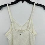Roxy ‎ Ribbed Romper Cream Sleeveless V-Neck Adjustable Straps Beach Casual Small Photo 5