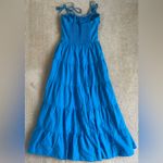 Petal and Pup NWT Tie Strap Tiered Midi Maxi Dress in Blue Women's Medium Photo 2