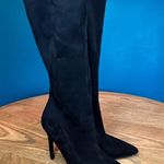 London Rag Playdate Mid Calf High Heeled Boots Black Faux Suede Women’s Size 7 Photo 0
