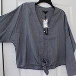 EXPRESS | oversized grey boyfriend slightly cropped shirt Photo 4