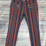 We Wore What Rocker Low Rise Stripe Cropped Skinny Faux Zipper Pocket Jeans 28 Photo 0