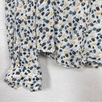 Garnet Hill Garnet White Hill Blue Yellow Floral Blouse Womens 0 Shirt Casual Flowy Spring Photo 1