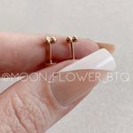 Rose Gold Triple Ball Dot Flat Back Earrings Pink Photo 2