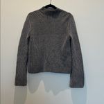 Banana Republic  100% Merino Wool Stich Mock Neck Sweater (Sz S) Gray Bell Sleeve Photo 1