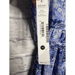 AQUA NWT  Women's Blue White Paisley Handkerchief Mini Dress M. Photo 8