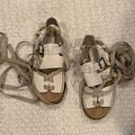 Free People + Matisse Womens old white Leather Ankle Tie Up Sandal...size 8M Tan Photo 0