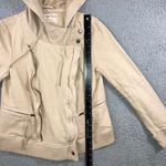 Free People Carmen Moto Jacket Women Small Beige Asymmetrical Zip Photo 5