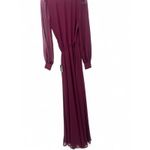 NWT Lulus | XS| My Whole Heart Burgundy Long Sleeve Wrap Dress Maxi Long New Red Photo 4