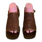 Nine West VINTAGE 1990'S/Y2K "BIDWELL" BROWN LEATHER SLINGBACK BLOCK HEELS (10) Photo 0