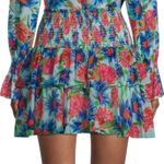 Milly  Wyatt Paint Dahlia Print Mini Skirt Tiered Smocked Sz‎ 6 Photo 1