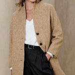 Banana Republic  Shawl Collar Coat in Oatmeal Heather Size Small Photo 0