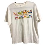 Vintage‎ South Beach Florida Cocktail Print White Cotton T Photo 0