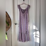 Urban Outfitters  UO Olympia Lilac Floral Off-Shoulder Midi Dress Women’s‎ Large Photo 2