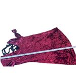 A Byer 90s Y2K Burgundy Crushed Velvet Black Tie Up Back V-neck Dress L Holiday Photo 12